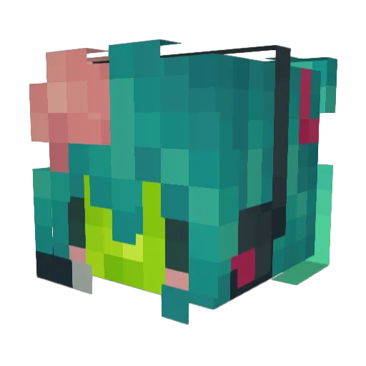 ImHatsuneMiku Minecraft avatar head, 3D render