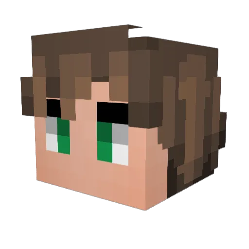ImJustWaffles Minecraft avatar head, 3D render