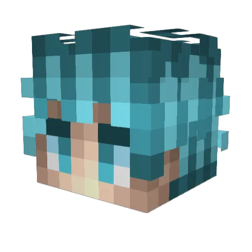 ImLucky Minecraft avatar head, 3D render