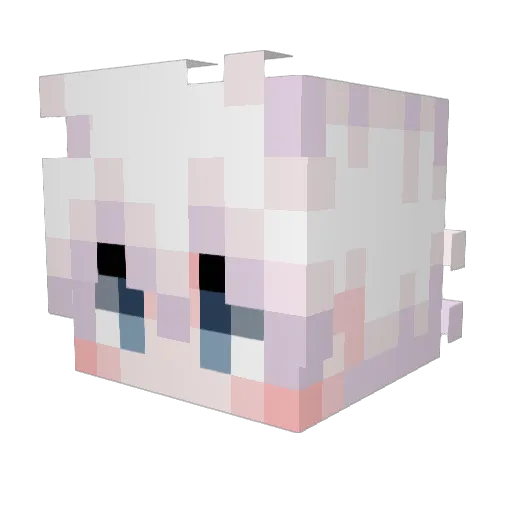 ImMoka Minecraft avatar head, 3D render