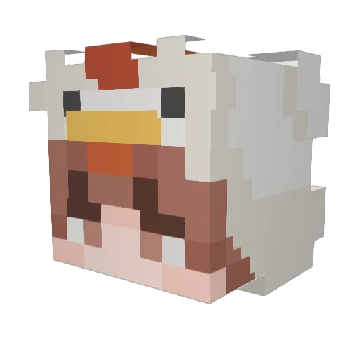 ImMrPresident Minecraft avatar head, 3D render