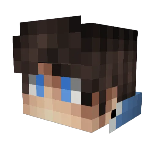 ImNeptun Minecraft avatar head, 3D render