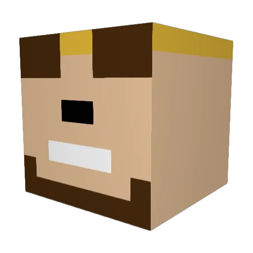 ImNotDext3r Minecraft avatar head, 3D render
