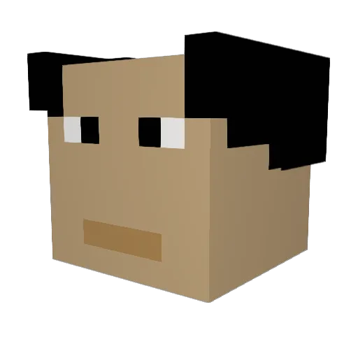 ImNotYuQi Minecraft avatar head, 3D render