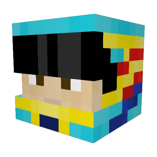 ImPablo3 Minecraft avatar head, 3D render