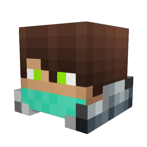 ImPhysi Minecraft avatar head, 3D render