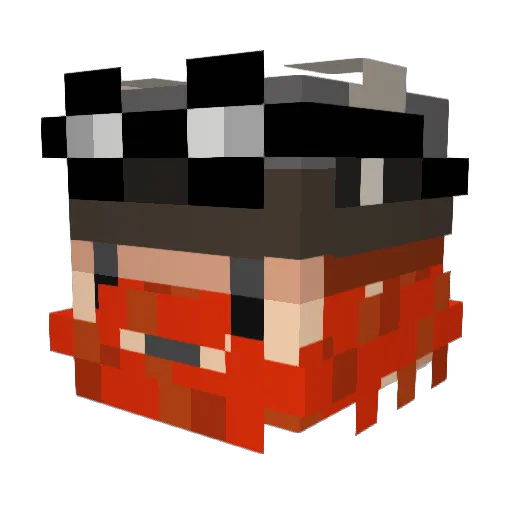 ImRed016 Minecraft avatar head, 3D render