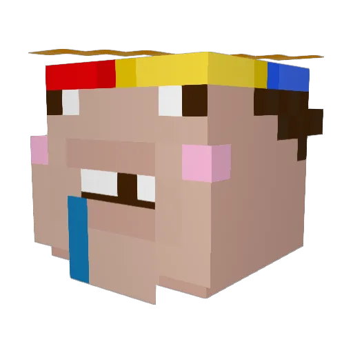 ImRegret Minecraft avatar head, 3D render