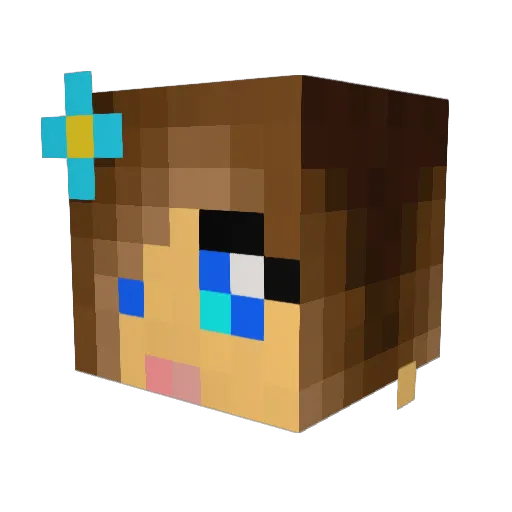 ImRhae Minecraft avatar head, 3D render