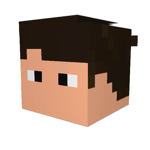 ImSaar Minecraft avatar head, 3D render