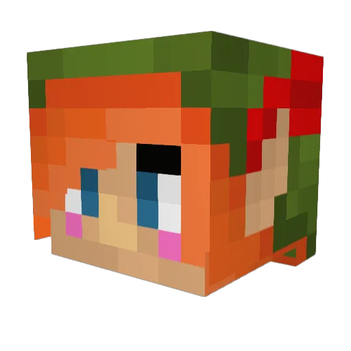 ImSilke Minecraft avatar head, 3D render