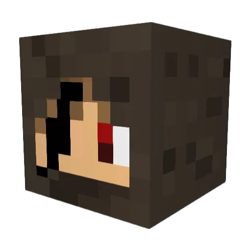 ImSpaghetti Minecraft avatar head, 3D render