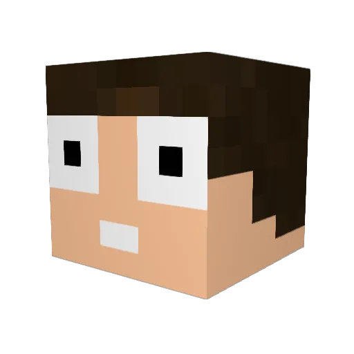 ImTiberius Minecraft avatar head, 3D render