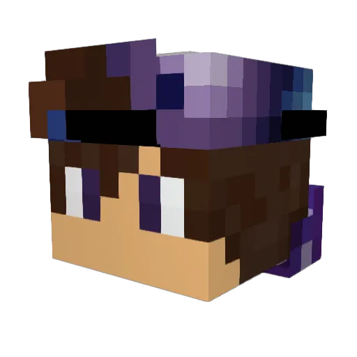 ImTwins Minecraft avatar head, 3D render