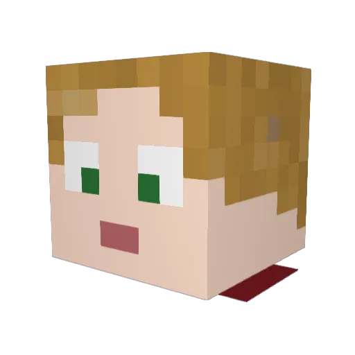 ImUnaCosa Minecraft avatar head, 3D render