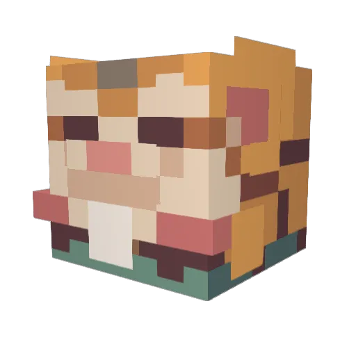 ImYacine Minecraft avatar head, 3D render