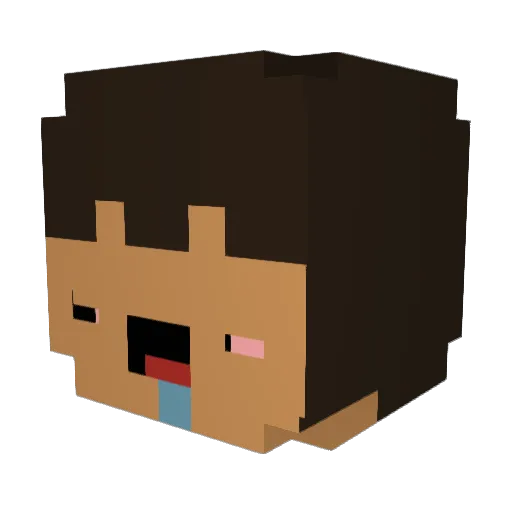 ImYoshiko Minecraft avatar head, 3D render