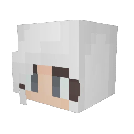 ImYunaX Minecraft avatar head, 3D render