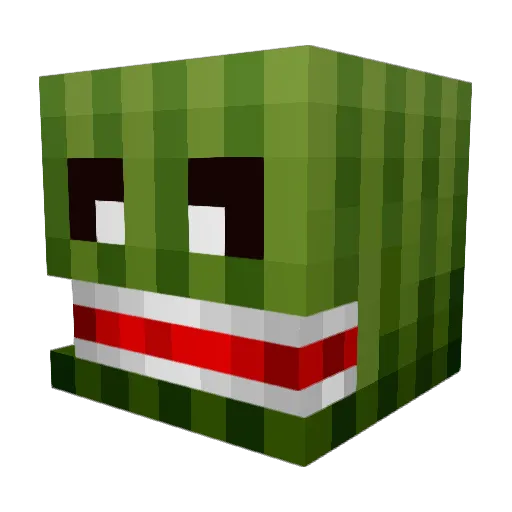 Im_A_Watermelon Minecraft avatar head, 3D render