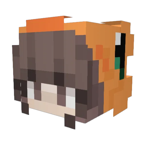 ImaBuildU Minecraft avatar head, 3D render