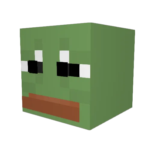 Imagines Minecraft avatar head, 3D render