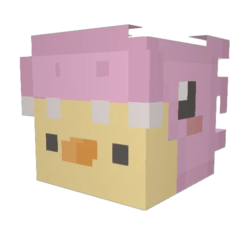 Imdreae Minecraft avatar head, 3D render