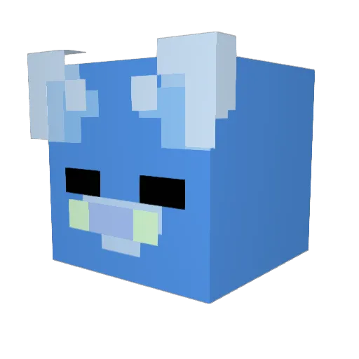 Imensel Minecraft avatar head, 3D render