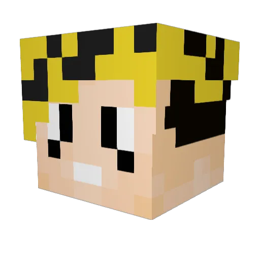 Imiggan Minecraft avatar head, 3D render