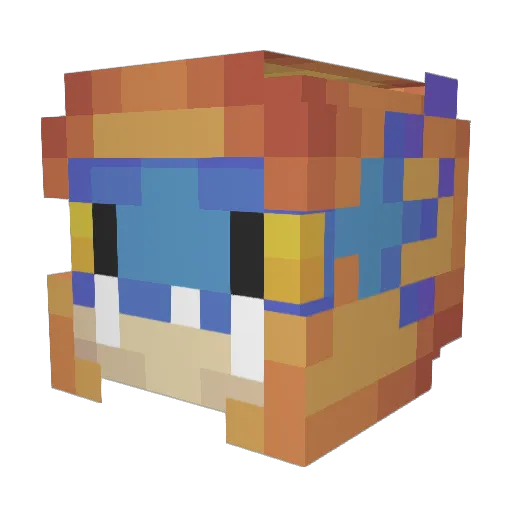 Imimatty Minecraft avatar head, 3D render