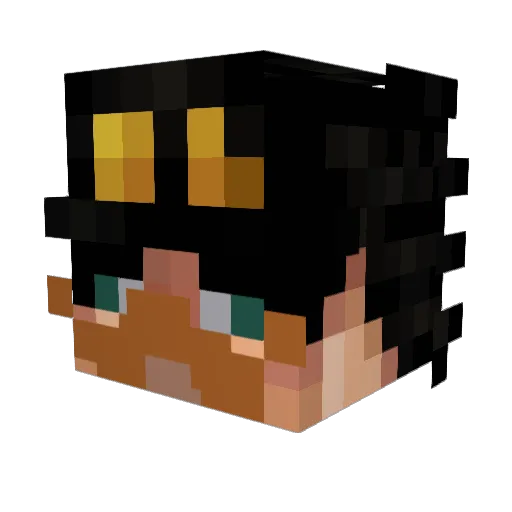 ImmortalKitty Minecraft avatar head, 3D render