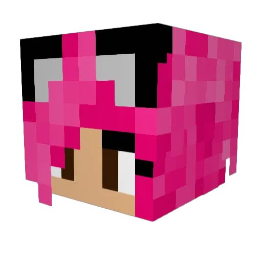 ImmortalNeko Minecraft avatar head, 3D render