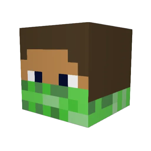 ImmortalSam Minecraft avatar head, 3D render