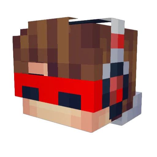 Immortalese Minecraft avatar head, 3D render