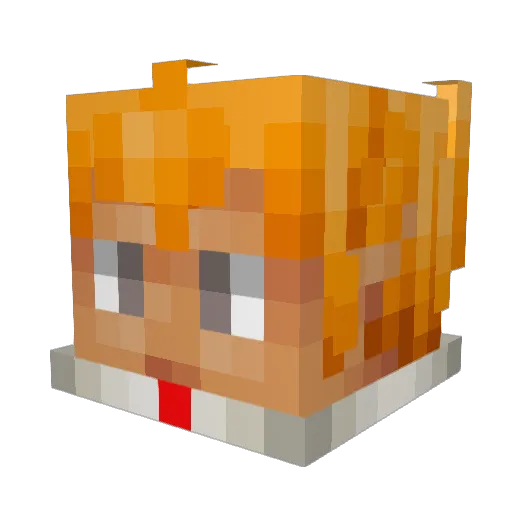 Immow_ Minecraft avatar head, 3D render