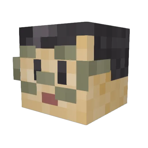Immunologist Minecraft avatar head, 3D render