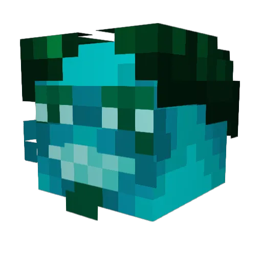 Imortilda Minecraft avatar head, 3D render