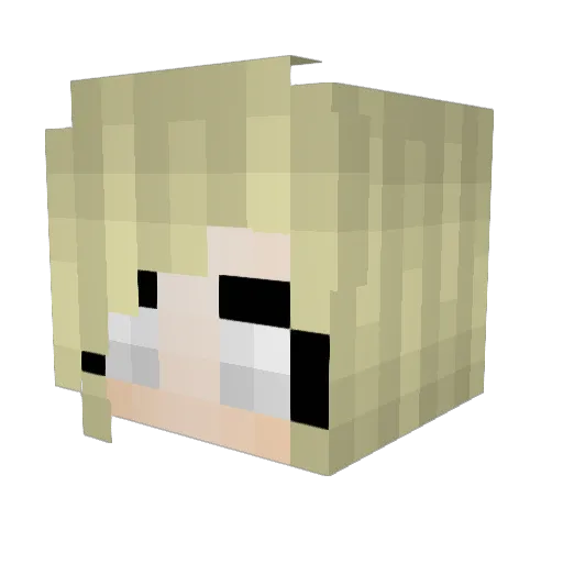 Imoru Minecraft avatar head, 3D render