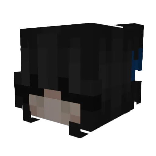 Impassible Minecraft avatar head, 3D render