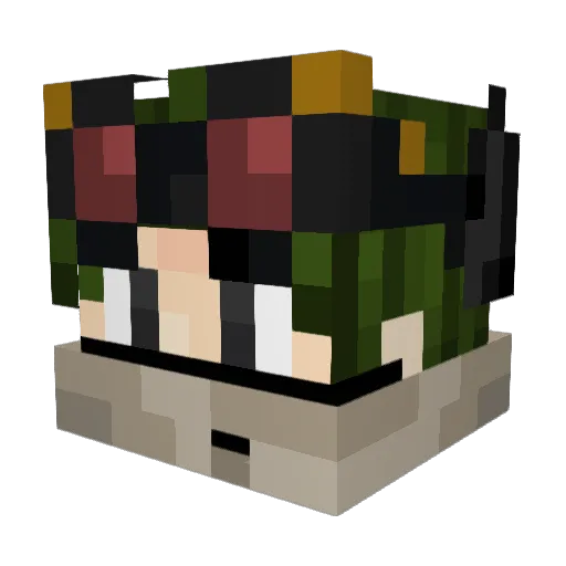 Impleione Minecraft avatar head, 3D render