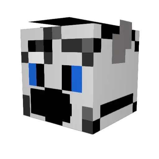 Imported_Zebra Minecraft avatar head, 3D render