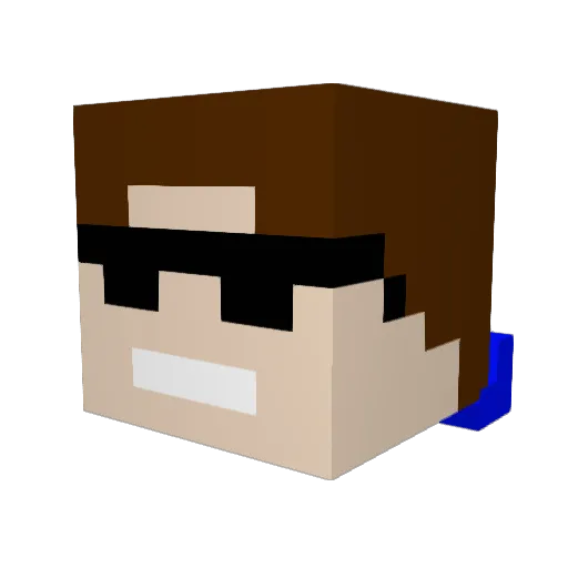 ImposmateX Minecraft avatar head, 3D render