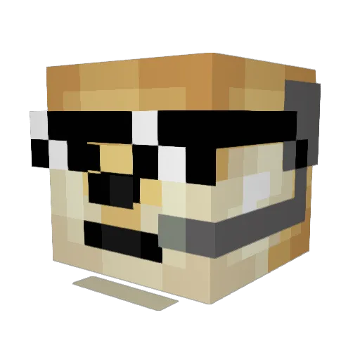Improper Minecraft avatar head, 3D render