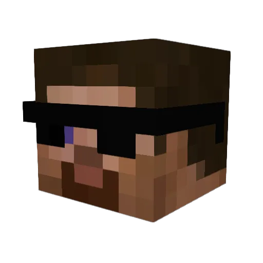 Impure Minecraft avatar head, 3D render