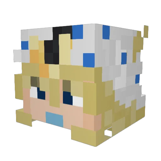 Imurf Minecraft avatar head, 3D render