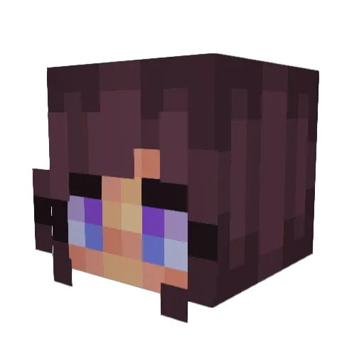 In1n1ty Minecraft avatar head, 3D render