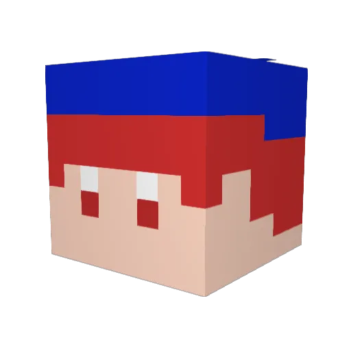 InAmber Minecraft avatar head, 3D render