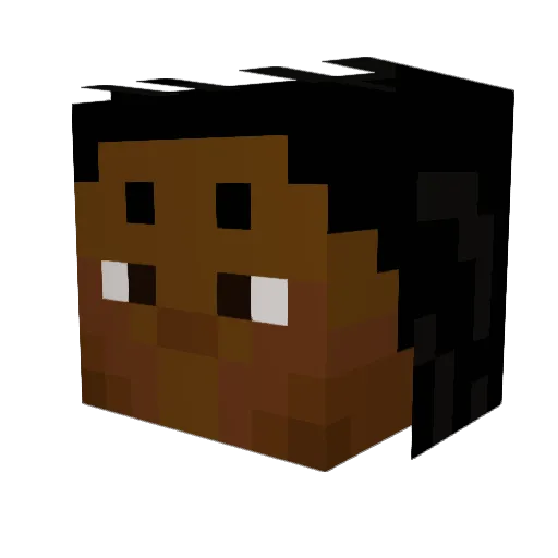InCrah Minecraft avatar head, 3D render