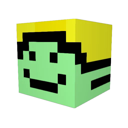 InDudeWeTrust Minecraft avatar head, 3D render