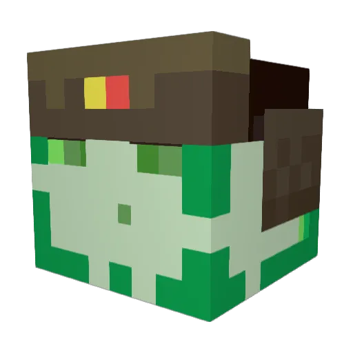InFlorescent Minecraft avatar head, 3D render
