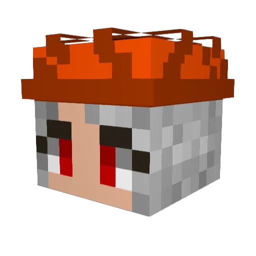 InFusti Minecraft avatar head, 3D render